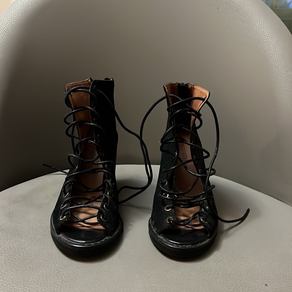 Jeffrey Campbell Women's Black Lace-Up Boots